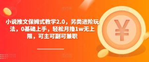 小说推文保姆式教学2.0，另类进阶玩法，0基础上手，轻松月撸1w无上限，可主可副可兼职-学习笔记资源库