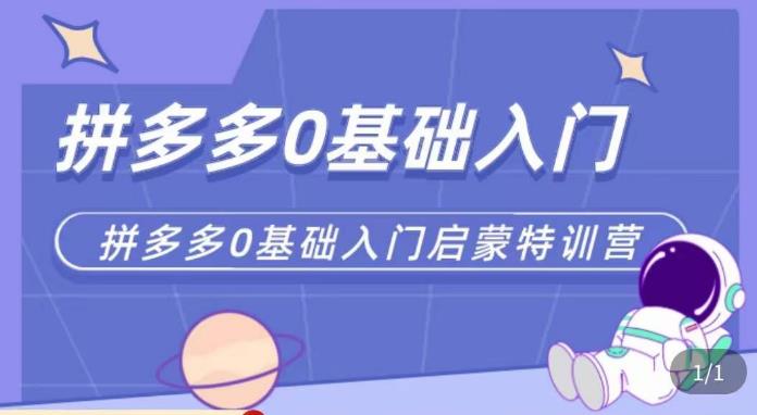 六一电商·拼多多运营0-1实操特训营，拼多多从基础到进阶的可实操玩法-学习笔记资源库