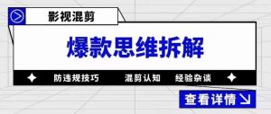 影视混剪爆款思维拆解，从混剪认知到0粉丝小号案例，讲防违规技巧，混剪遇到的问题如何解决等-学习笔记资源库