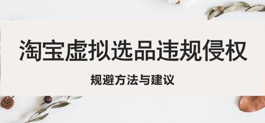 淘宝虚拟违规侵权规避方法与建议，6个部分详细讲解，做虚拟资源必看-学习笔记资源库