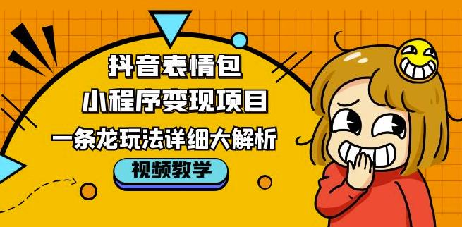 抖音表情包小程序变现项目，一条龙玩法详细大解析，视频版学习！-学习笔记资源库