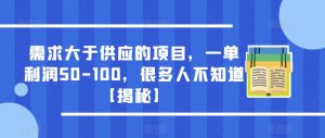 需求大于供应的项目，一单利润50-100，很多人不知道【揭秘】-学习笔记资源库