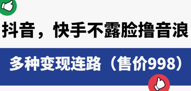 抖音快手不露脸撸音浪项目，多种变现连路（售价998）-学习笔记资源库