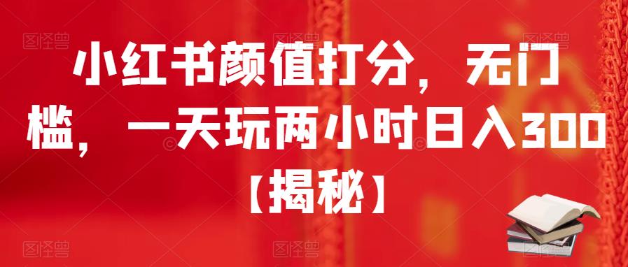 小红书颜值打分，无门槛，一天玩两小时日入300+【揭秘】-学习笔记资源库