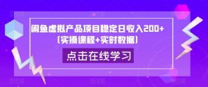 闲鱼虚拟产品项目稳定日收入200+(实操课程+实时数据)-学习笔记资源库