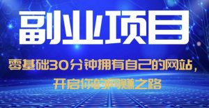 零基础30分钟拥有自己的网站,日赚1000+,开启你的网赚之路-学习笔记资源库