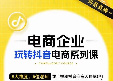 玺承·电商企业玩转抖音电商系列课，6大维度，6位老师，线上揭秘抖音商家入局SOP-学习笔记资源库