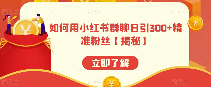 如何用小红书群聊日引300+精准粉丝【揭秘】-学习笔记资源库