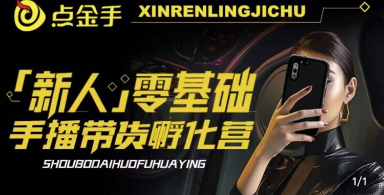 2023点金手·新人零基础手播带货孵化营：账号运营篇+主播话术篇+数据流量篇等-学习笔记资源库