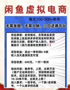 外边收费600多的闲鱼新玩法虚似电商之拼多多助力项目,单号100-300元-学习笔记资源库