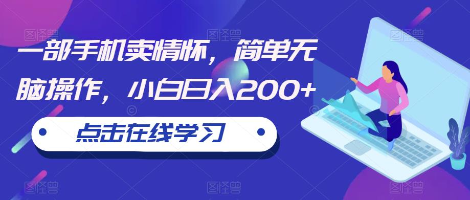 一部手机卖情怀，简单无脑操作，小白日入200+【揭秘】-学习笔记资源库