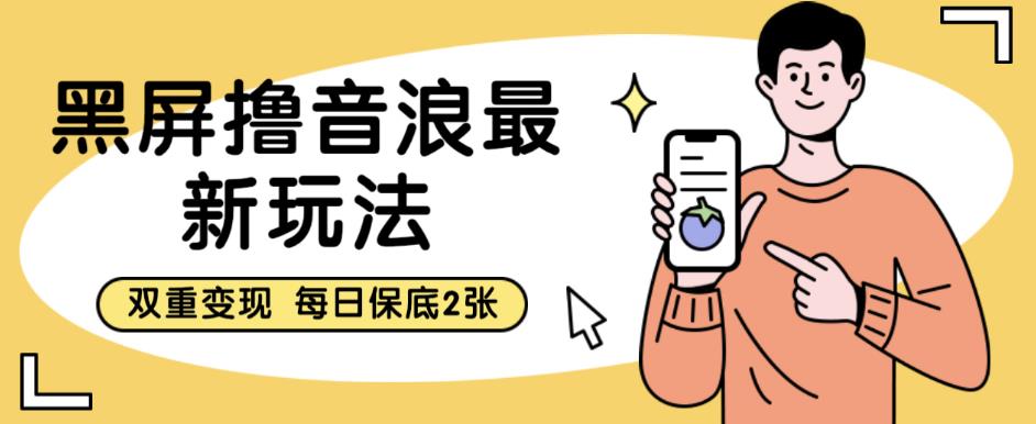黑屏撸音浪最新玩法，双重变现，每日保底2张【揭秘】-学习笔记资源库