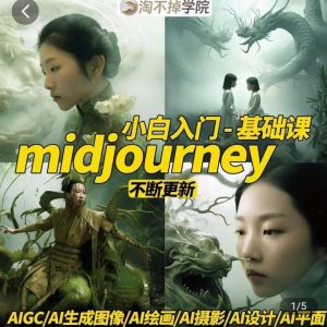 淘不掉学院·midjourney小白入门基础,AI摄影+AI设计+AI绘画-AIGC作图-学习笔记资源库