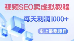 视频SEO出售虚拟产品每天稳定2-5单利润1000+史上最稳定私域变现项目【揭秘】-学习笔记资源库