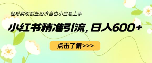 小红书精准引流，小白日入600+，轻松实现副业经济自由（教程+1153G资源）-学习笔记资源库