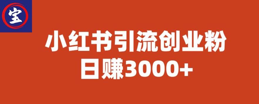 宝哥小红书引流创业粉，日赚3000+【揭秘】-学习笔记资源库