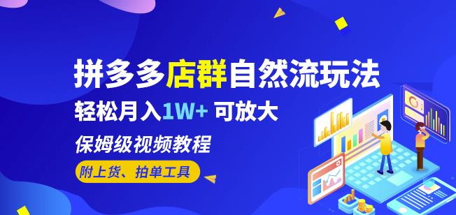 拼多多店群自然流玩法，轻松月入1W+保姆级视频教程（附上货、拍单工具）-学习笔记资源库