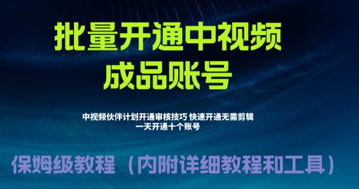 外面收费1980的暴力开通中视频计划教程，内附详细的快速通过中视频伙伴计划的办法-学习笔记资源库