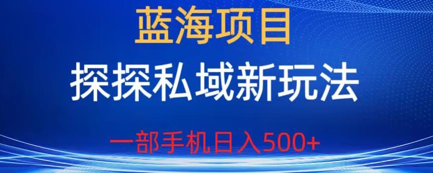 蓝海项目，探探私域新玩法，一部手机日入500+很轻松【揭秘】-学习笔记资源库