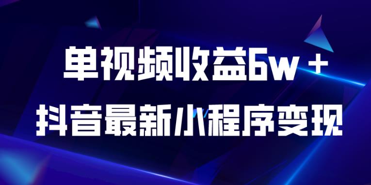 抖音最新小程序变现项目，单视频收益6w＋，小白可做【揭秘】-学习笔记资源库