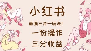 小红书最强三合一玩法,一份操作获得三份收益!【揭秘】-学习笔记资源库