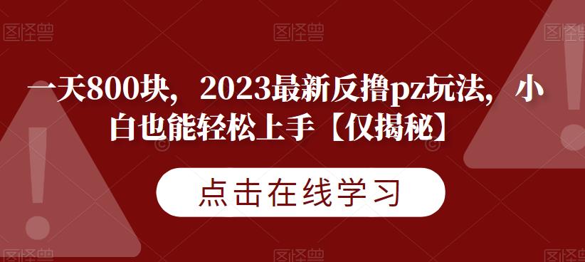 一天800块，2023最新反撸pz玩法，小白也能轻松上手【仅揭秘】-学习笔记资源库