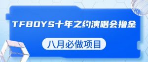 最新蓝海项目,靠最近非常火的TFBOYS十年之约演唱会流量掘金,八月必做的项目【揭秘】-学习笔记资源库