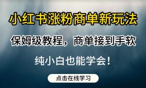 小红书涨粉商单新玩法,保姆级教程,商单接到手软,纯小白也能学会【揭秘】-学习笔记资源库