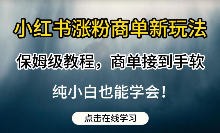 小红书涨粉商单新玩法，保姆级教程，商单接到手软，纯小白也能学会【揭秘】-学习笔记资源库