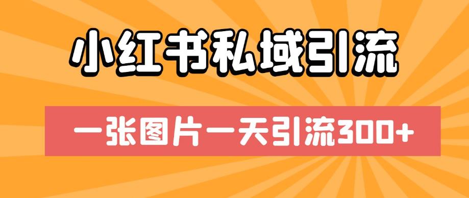 小红书私域引流，一张图片一天引流300+【揭秘】-学习笔记资源库