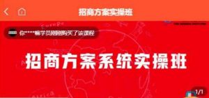 【一度招商】招商方案系统实操班 价值1980元-学习笔记资源库