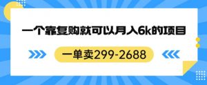 一单卖299-2688，一个靠复购就可以月入6k的暴利项目【揭秘】-学习笔记资源库