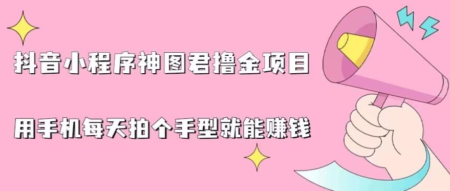 抖音小程序神图君撸金项目，用手机每天拍个手型挂载一下小程序就能赚钱【揭秘】-学习笔记资源库