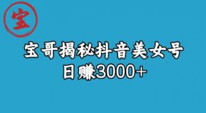 宝哥揭秘抖音美女号玩法，日赚3000+【揭秘】-学习笔记资源库