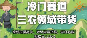 冷门赛道三农领域带货，视频拍摄简单，转化高带货强，农村必做！【揭秘】-学习笔记资源库