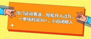 冷门运动赛道，轻松月入过万，一单纯利润30+，小白闭眼入【揭秘】-学习笔记资源库