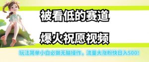 被看低的赛道爆火祝愿视频，玩法简单小白必做无脑操作，流量大涨粉快日入500-学习笔记资源库