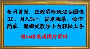 全网首发正规男粉玩法卖圆味3.0,月入5W+,简单粗暴,操作简单,保姆式教学,小白轻松上手-学习笔记资源库