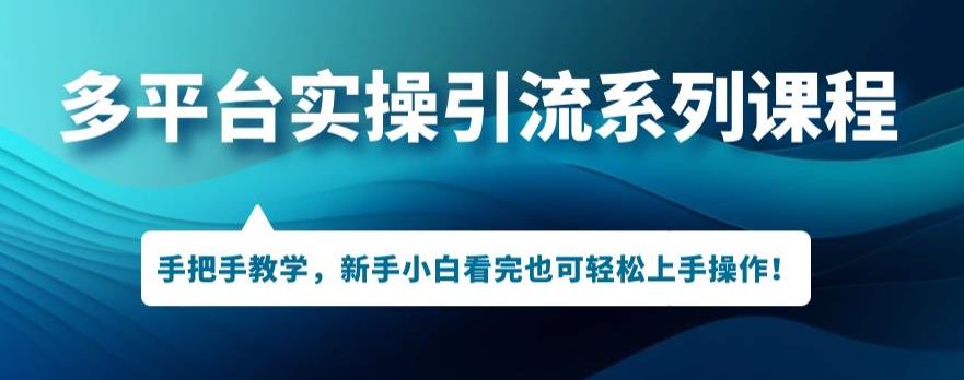 多平台引流实操系列课程，新手小白看完也可轻松上手进行引流操作-学习笔记资源库