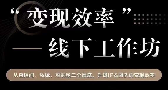 变现效率线下工作坊，从‮播直‬间、私域、‮视短‬频‮个三‬维度，升级IP和团队变现效率-学习笔记资源库