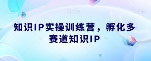 知识IP实操训练营，​孵化多赛道知识IP-学习笔记资源库