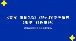 K首发价值880 B站无限关注截流精准引流(脚本+教程揭秘)-学习笔记资源库