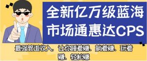 全新亿万级蓝海市场通惠达cps，最强管道收入，让你睡着赚、躺着赚、玩着赚、轻松赚【揭秘】-学习笔记资源库