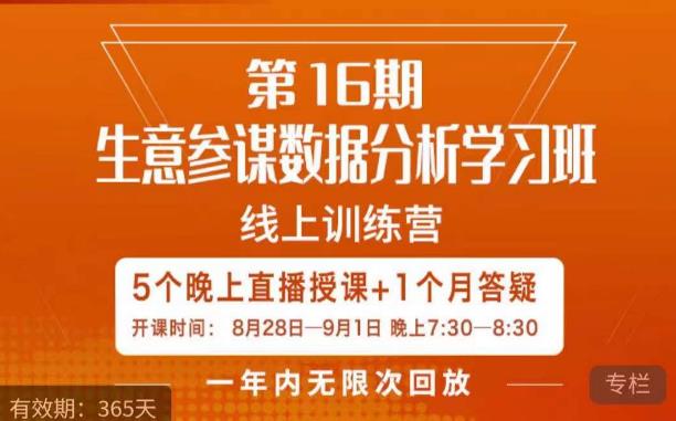 宁静·生意参谋数据分析学习班，解决商家4大痛点，学会分析数据，打造爆款！-学习笔记资源库