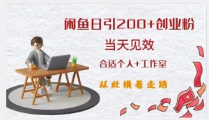 闲鱼精准引流创业粉，日引200+，当天见效，从此横着走-学习笔记资源库