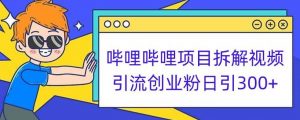 哔哩哔哩项目拆解引流创业粉日引300+小白可轻松上手【揭秘】-学习笔记资源库