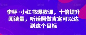 李鲆·小红书爆款课,十倍提升阅读量,听话照做肯定可以达到这个目标-学习笔记资源库