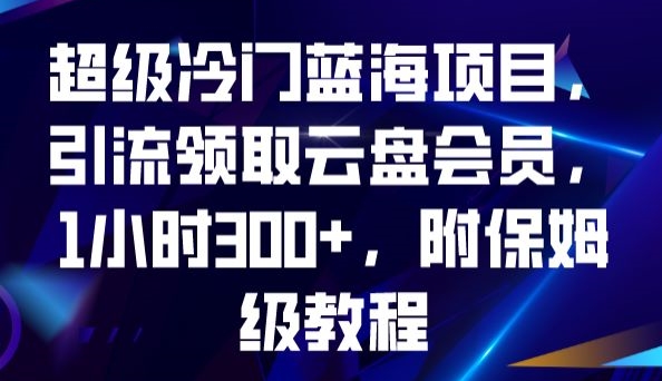 超级冷门蓝海项目，引流领取云盘会员，1小时300+，附保姆级教程-学习笔记资源库