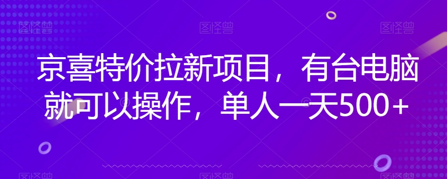 京喜特价拉新新玩法，有台电脑就可以操作，单人一天500+【揭秘】-学习笔记资源库