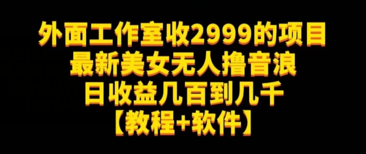 外面工作室收2999的项目最新美女无人撸音浪日收益几百到几千【教程+软件】（仅揭秘）-学习笔记资源库